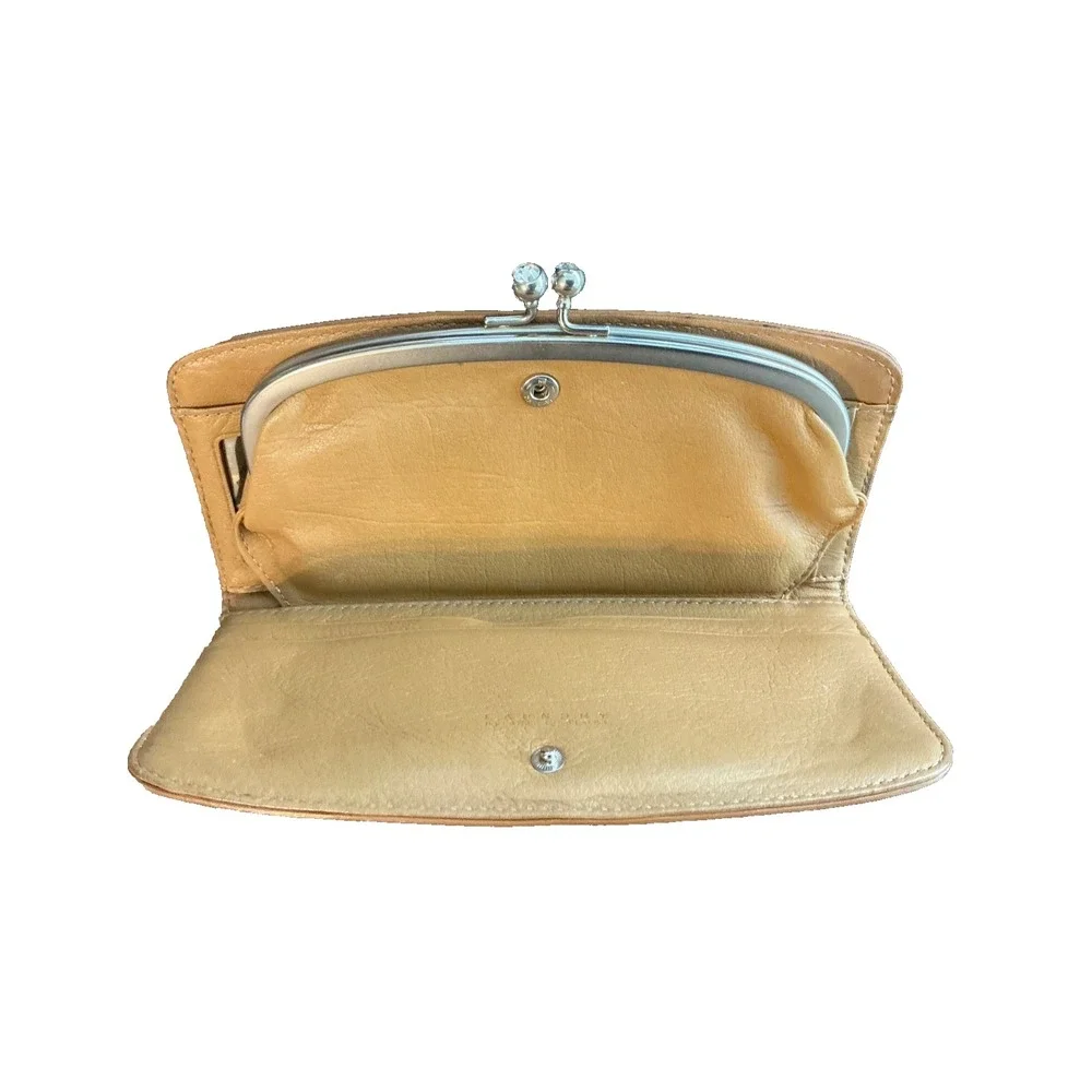 Leather Laundry Wallet with Crystals Vintage Hobo Camel by Shelli Segal